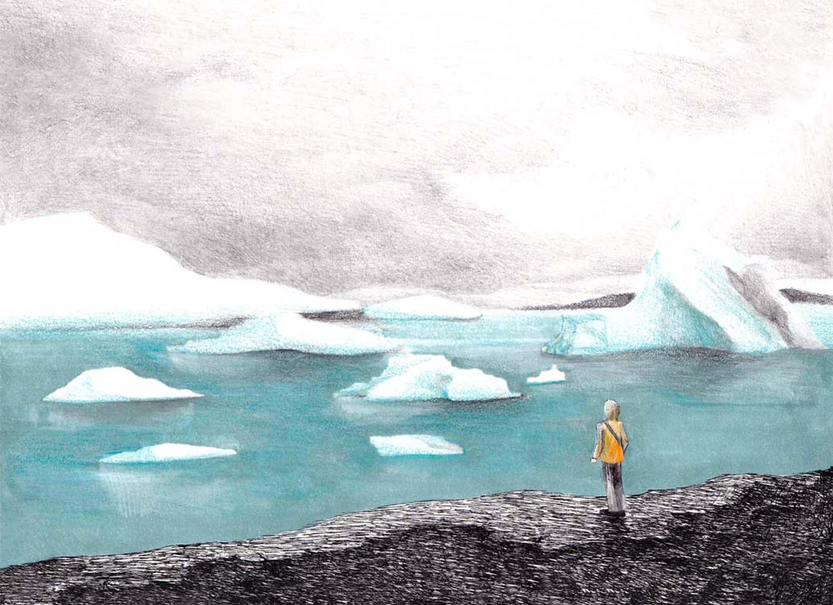 Maureen Colomar - "iceberg" - illustration - le lac de glace - islande